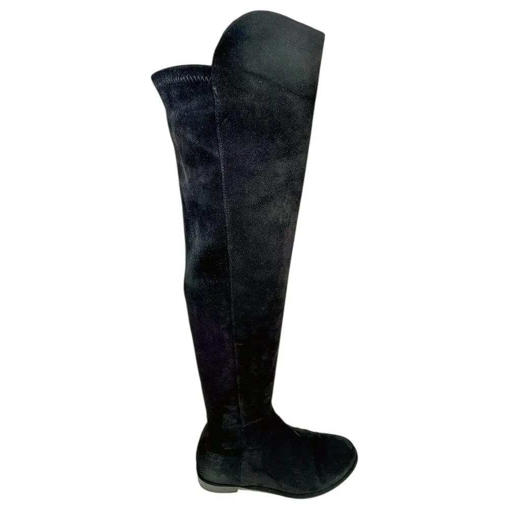 Stuart Weitzman All GOOD Black Suede Stretch‎ OTK Boots